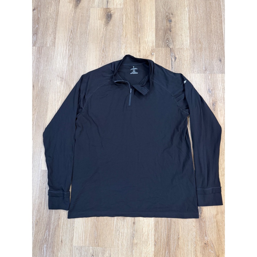 Fabletics Mens XXL Black Quarter Zip Pullover Long Sleeve Athletic Top RN134638